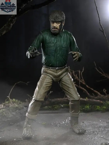 Toy Snowman Universal Monsters Wolf Man collectible figure, detailed toy action figure with classic monster design.