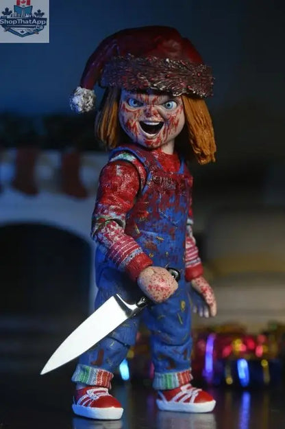 Holiday Edition Chucky action figure by Toy Snowman, collectible toy with detailed features and festive holiday accessories.