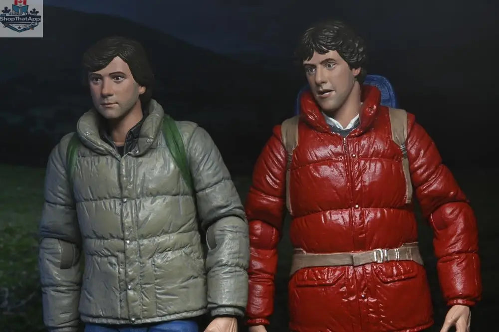 American Werewolf in London action figures of Jack Goodman and David Kessler, collectible toy set by Toy Snowman featuring detailed character figures.