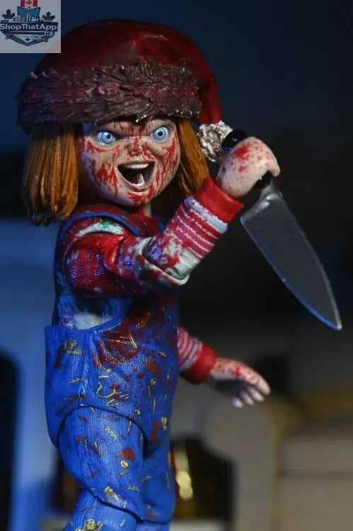 Toy Snowman Chucky Holiday Edition action figure with festive outfit, detailed facial features, and collectible doll design.
