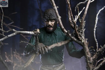 Toy Snowman Universal Monsters Wolf Man collectible action figure with detailed costume and menacing expression, perfect for display.
