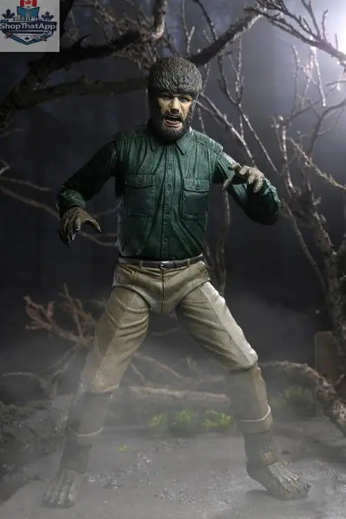 Toy Snowman Wolf Man collectible action figure from the Universal Monsters series with detailed monster costume and accessories.