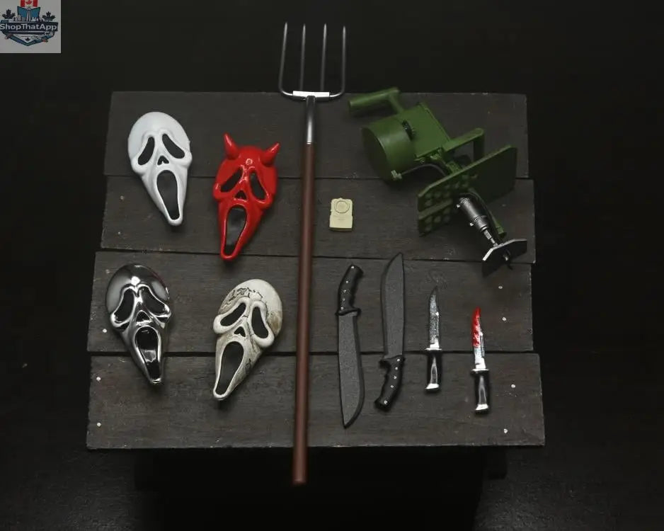Toy Snowman Ghost Face Inferno action figure, collectible horror toy with detailed design, perfect for display or collection.