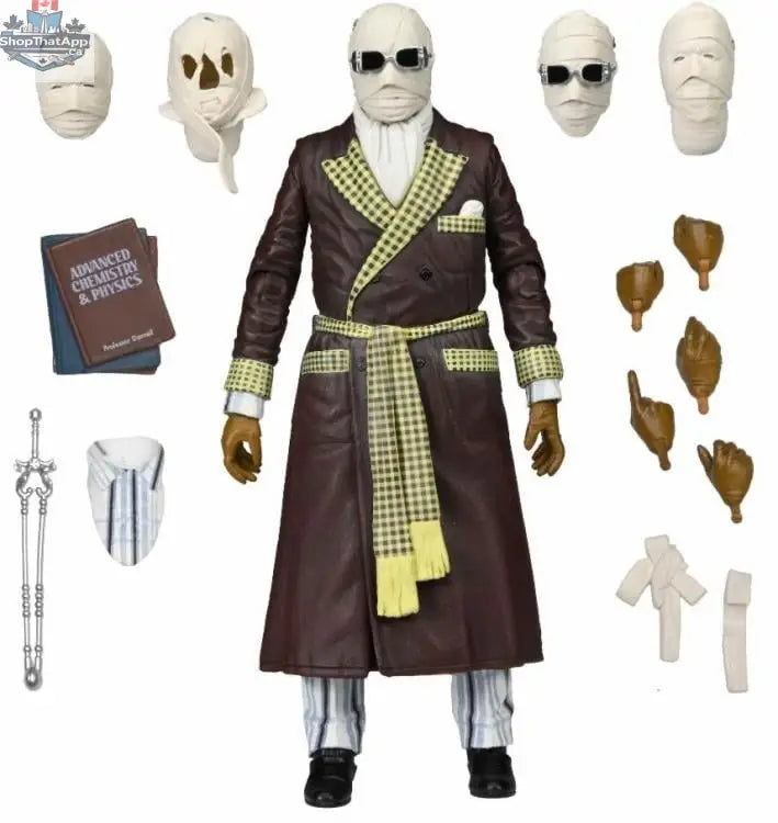 Toy Snowman Universal Monsters Invisible Man action figure, Ultimate Kemp House color version, detailed collectible toy from the horror series.