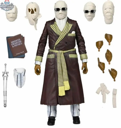 Toy Snowman Universal Monsters Invisible Man action figure, Ultimate Kemp House color version, detailed collectible toy from the horror series.