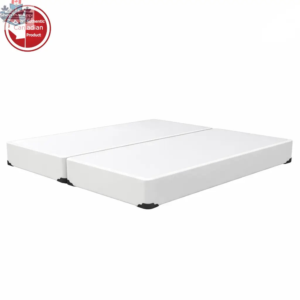 UltraFlex® premium solid wood box spring mattress foundation in white, 7-inch height, heavy-duty, no assembly required, available in multiple sizes