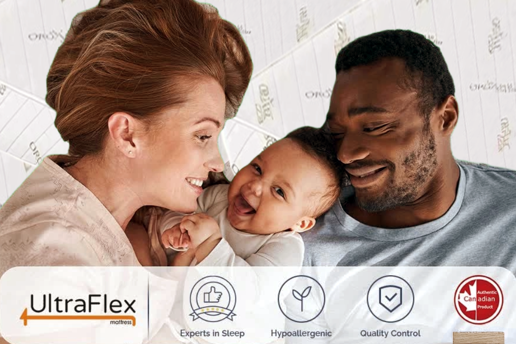 UltraFlex® EcoZen- Medium Firm Reversible, CertiPUR-US® Certified Foam, Organic Bamboo Cover, Pressure Releiving, Cooling Gel Infused, Eco-Friendly Mattress ( Made In Canada ) - Shopthatapp.ca
