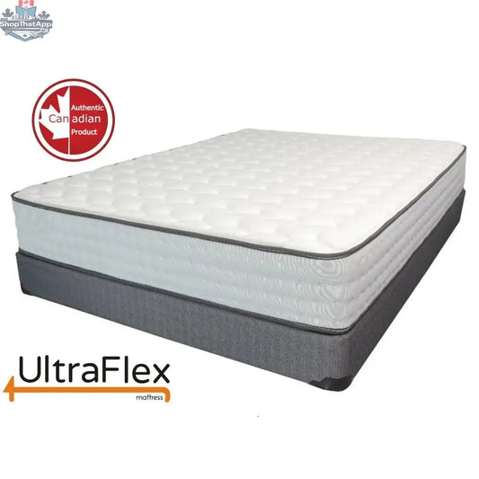 UltraFlex® Hybrid Mattress with pocket coils and foam, shown with waterproof protector, in a bedroom setting.