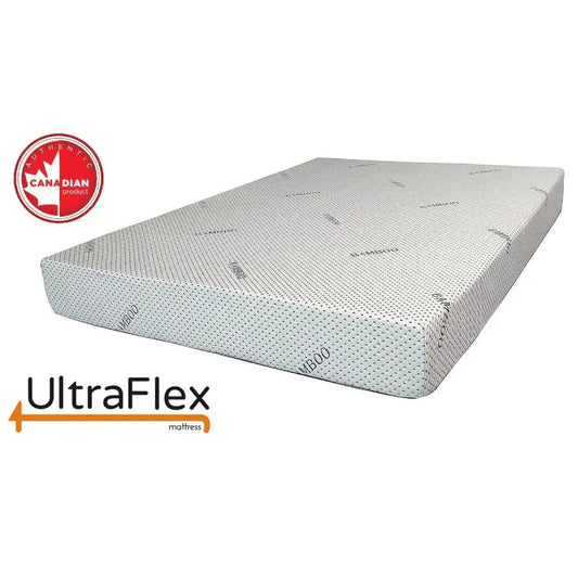 UltraFlex® Leisure Mattress Set with orthopedic smart gel memory foam and eco-friendly box spring, made in Canada.