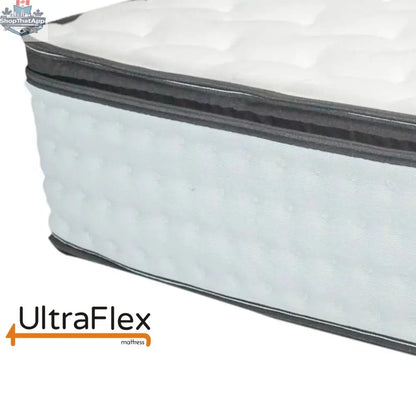 UltraFlex LUSH Hybrid Mattress with 12-inch eurotop, pocket coils, and foam encasement, shown from corner view.