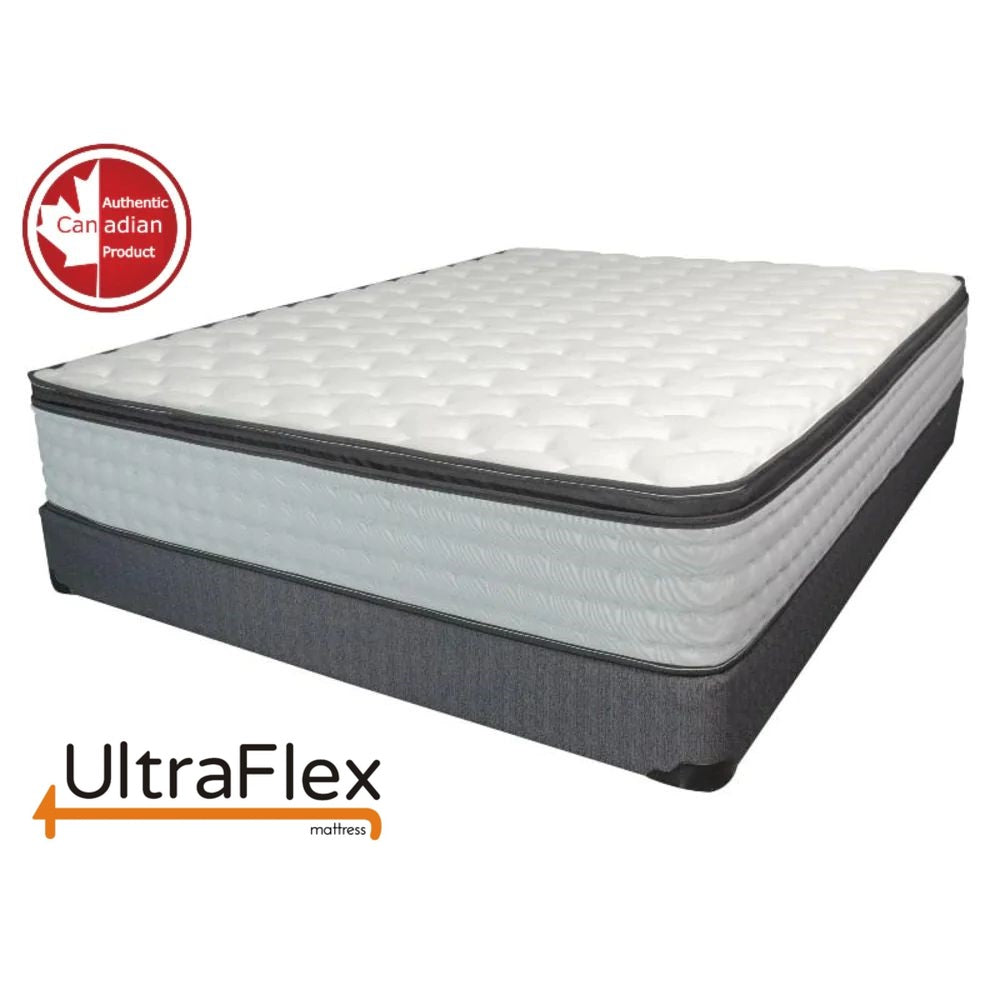 UltraFlex® LUSH- 12" Orthopedic Eurotop Pocket Coil Premium Foam Encased, Eco-friendly Hybrid Mattress (Made in Canada) with Waterproof Mattress Protector - Shopthatapp.ca