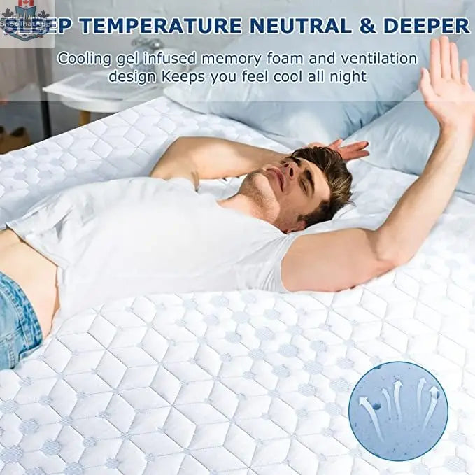 UltraFlex® 10-inch orthopedic mattress set with boxspring, featuring eco-friendly cool smart gel-infused memory foam for comfort.