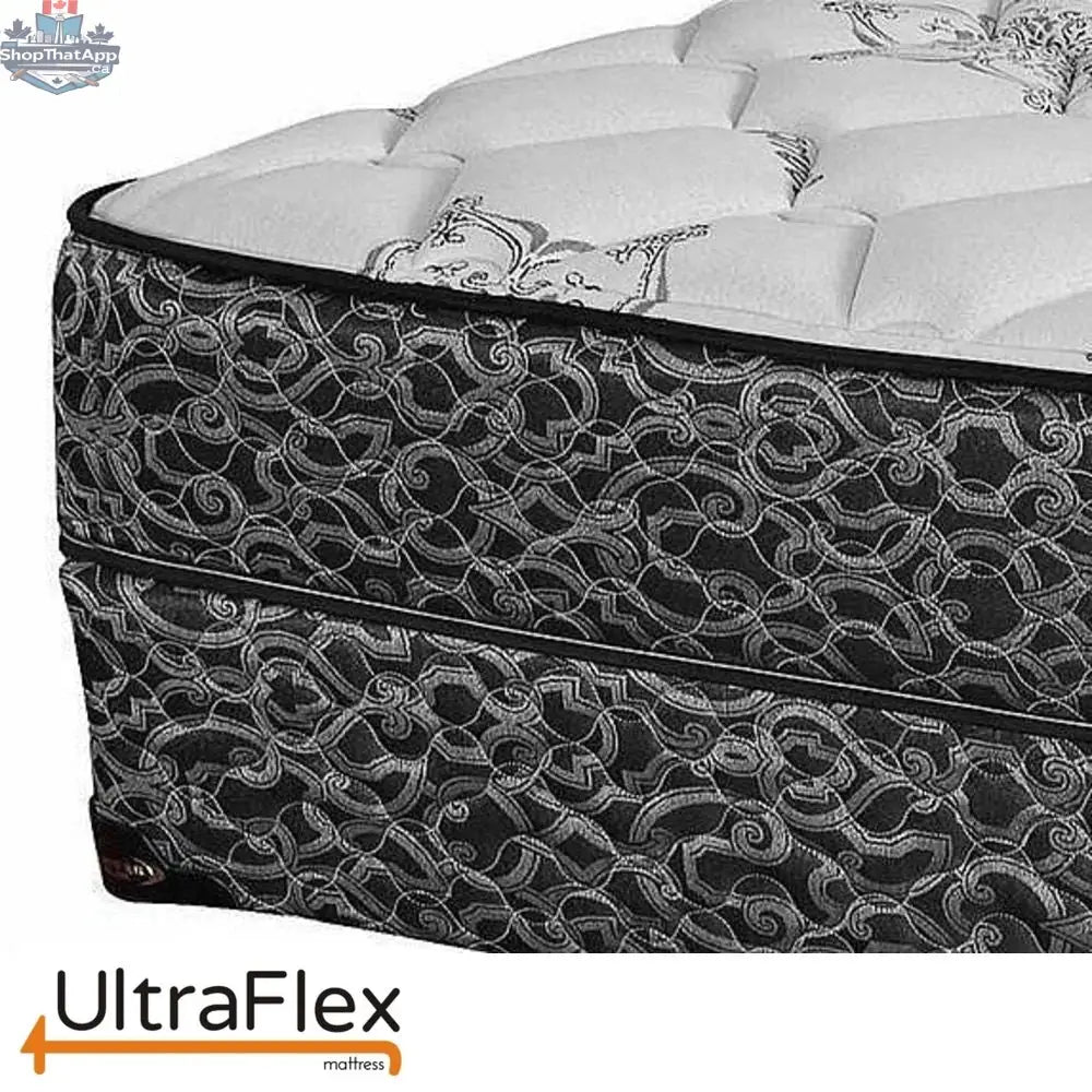 UltraFlex Memory Gel Foam Mattress showing plush surface and orthopedic design, made in Canada for comfort and support.
