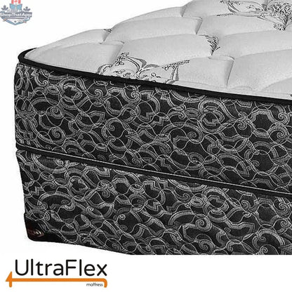 UltraFlex Memory Gel Foam Mattress showing plush surface and orthopedic design, made in Canada for comfort and support.