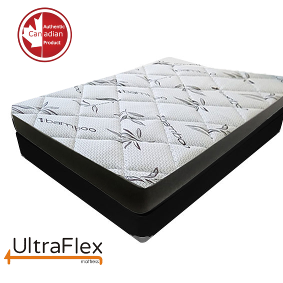 UltraFlex® DreamEasy - Mattress and BoxSpring Set Canadian-Made Medium Firm Gel Infused Comfort with Quilted Top, Pressure Relief, Cooling Technology, Bamboo Cover, CertiPUR-US® Certified Foam (Made in Canada) - Shopthatapp.ca