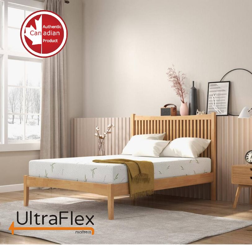 UltraFlex® EasySleep- Canadian-Made Medium Firm Gel Infused Reversible Comfort With Pressure Relief, Cooling Technology, Bamboo Cover, CertiPUR-US® Certified Foam Eco-Friendly Mattress (Made in Canada) - Shopthatapp.ca