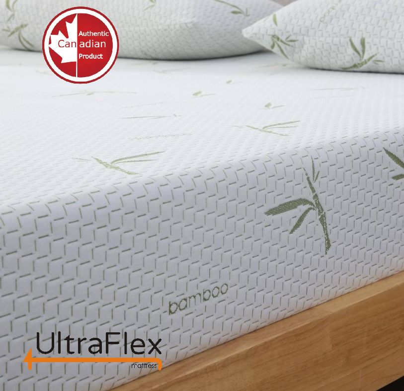 UltraFlex® EasySleep- Canadian-Made Medium Firm Gel Infused Reversible Comfort With Pressure Relief, Cooling Technology, Bamboo Cover, CertiPUR-US® Certified Foam Eco-Friendly Mattress (Made in Canada) - Shopthatapp.ca