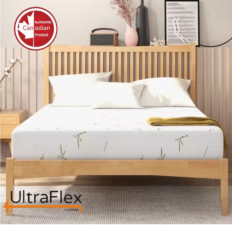 UltraFlex® EasySleep- Canadian-Made Medium Firm Gel Infused Reversible Comfort With Pressure Relief, Cooling Technology, Bamboo Cover, CertiPUR-US® Certified Foam Eco-Friendly Mattress (Made in Canada) - Shopthatapp.ca