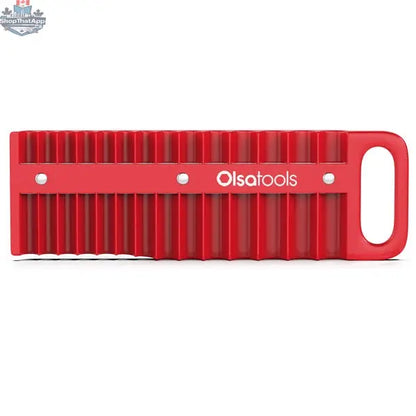 Olsa Tools Canada magnetic socket organizer tray with organized sockets and tool slots for efficient tool management.