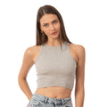 Women’s Ribbed High-Neck Crop Tank Top - Shopthatapp.ca