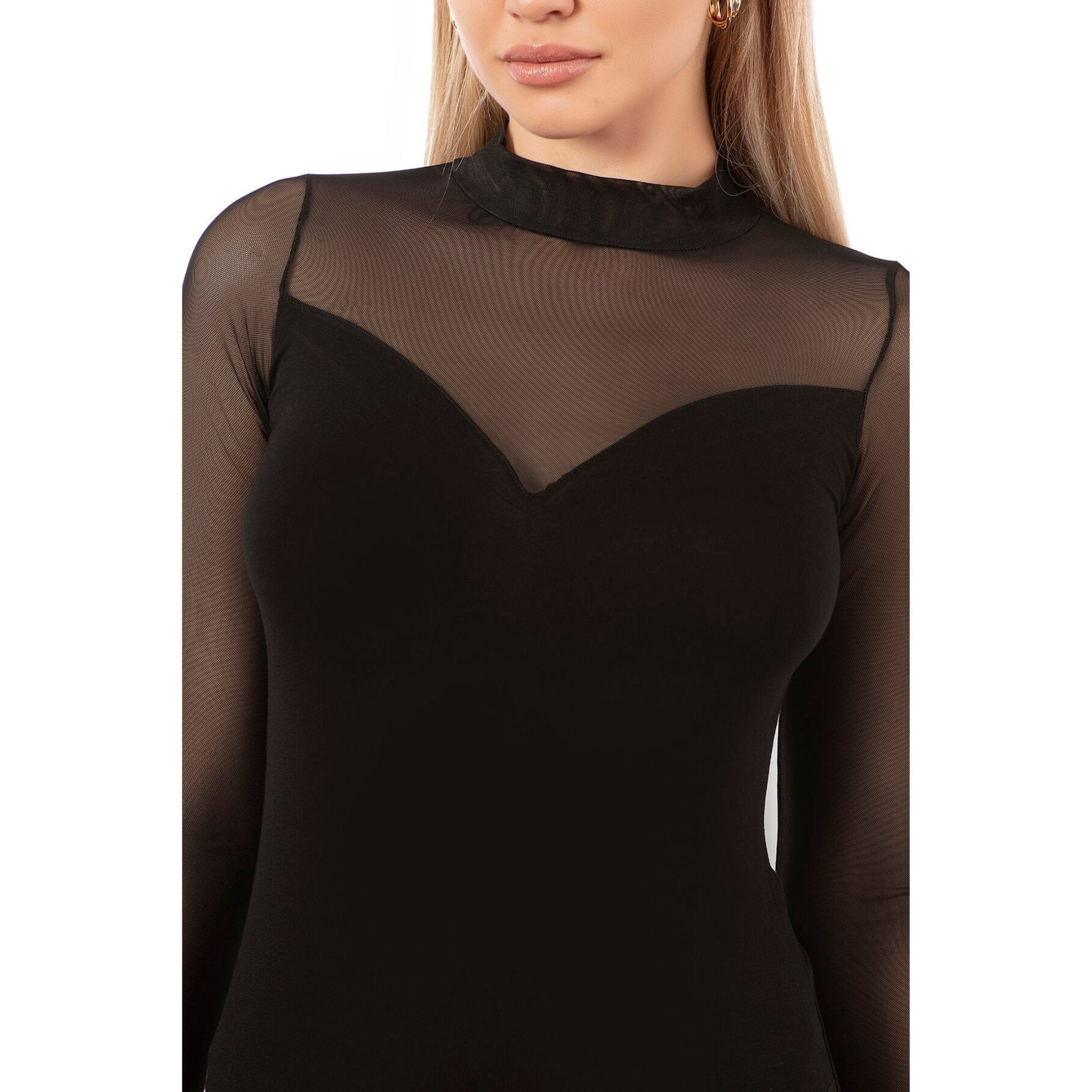 Women’s Mesh Bodysuit with Long Sleeves for Effortless Style - Shopthatapp.ca
