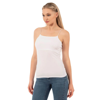 Women’s cotton-modal camisole top with thin straps from Hazel Textile, shown on a plain background.