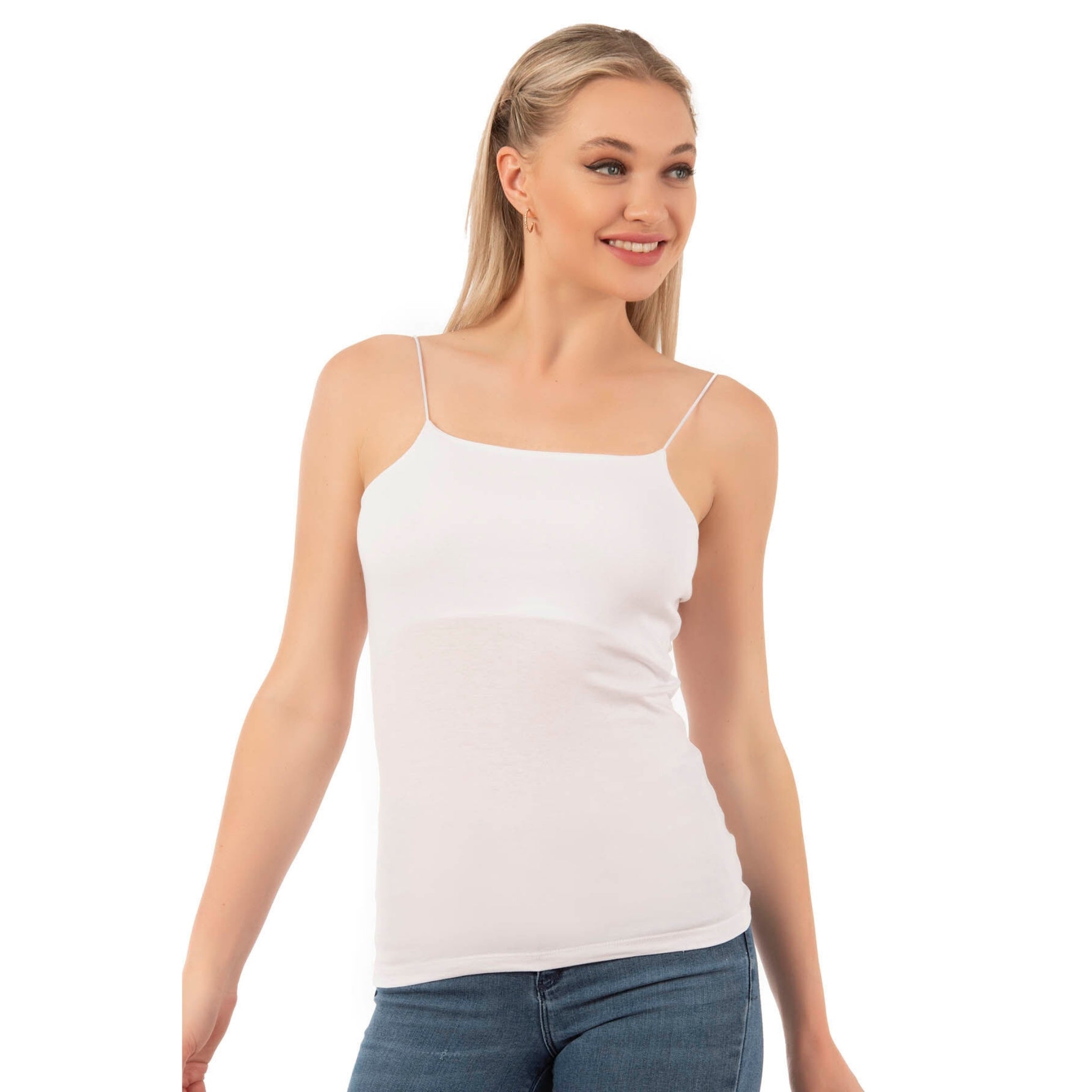 Women’s Cotton-Modal Camisole Top with Thin Straps - Shopthatapp.ca