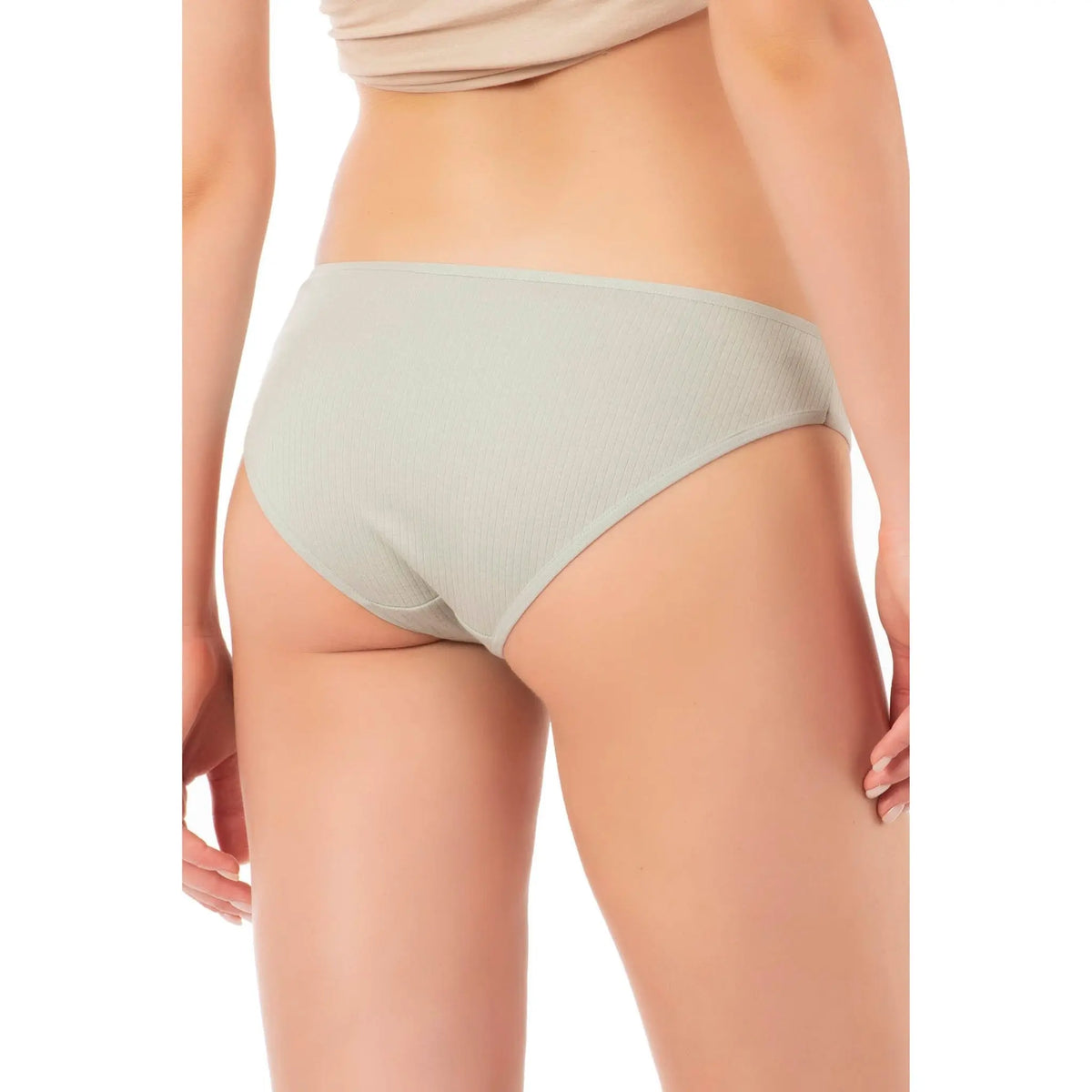 Seven women's ribbed cotton bikini panties from Hazel Textile, featuring comfortable stretch briefs in a variety of colors.