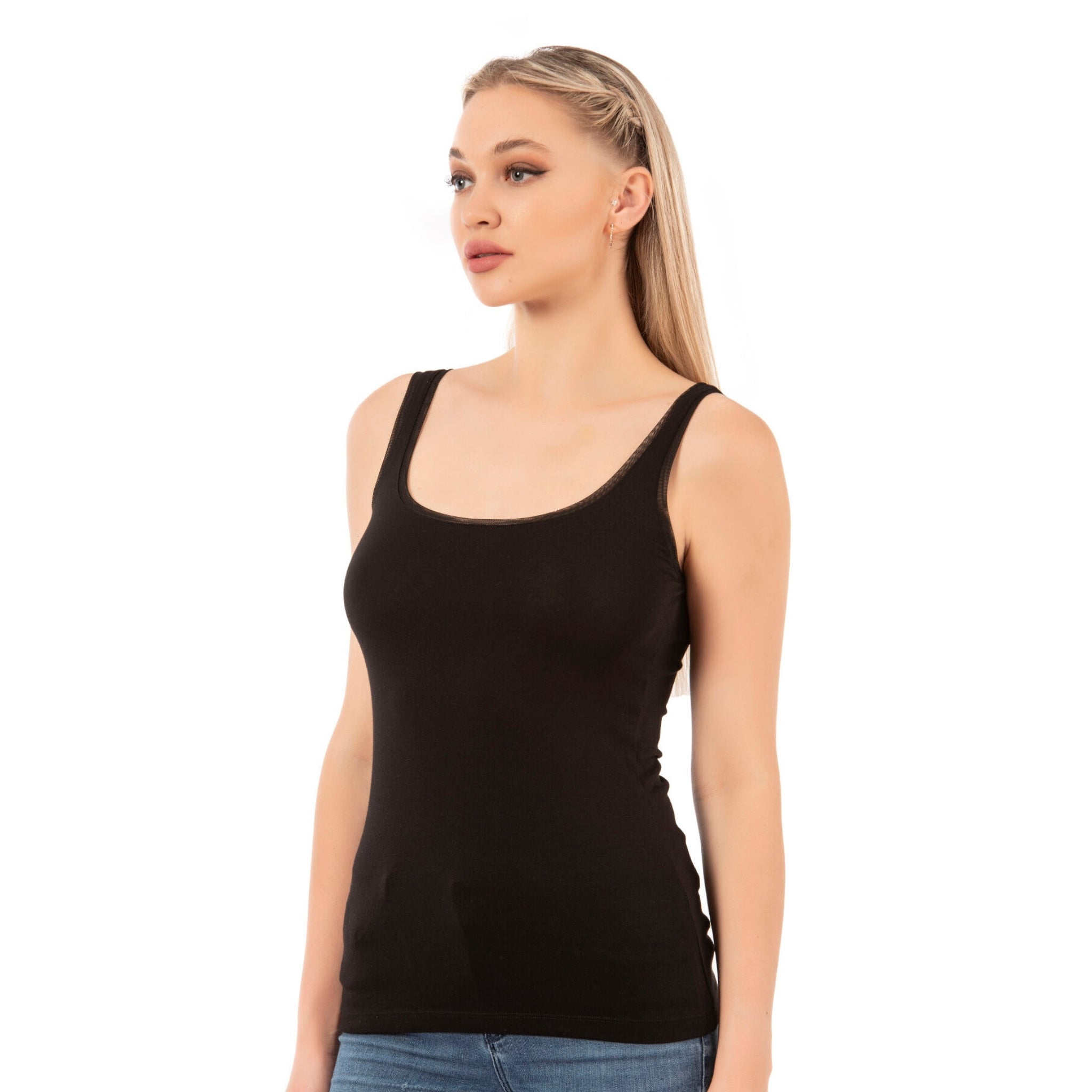 Women’s Modal Cotton Tank Top with Bias Trim for Ultimate Comfort - Shopthatapp.ca