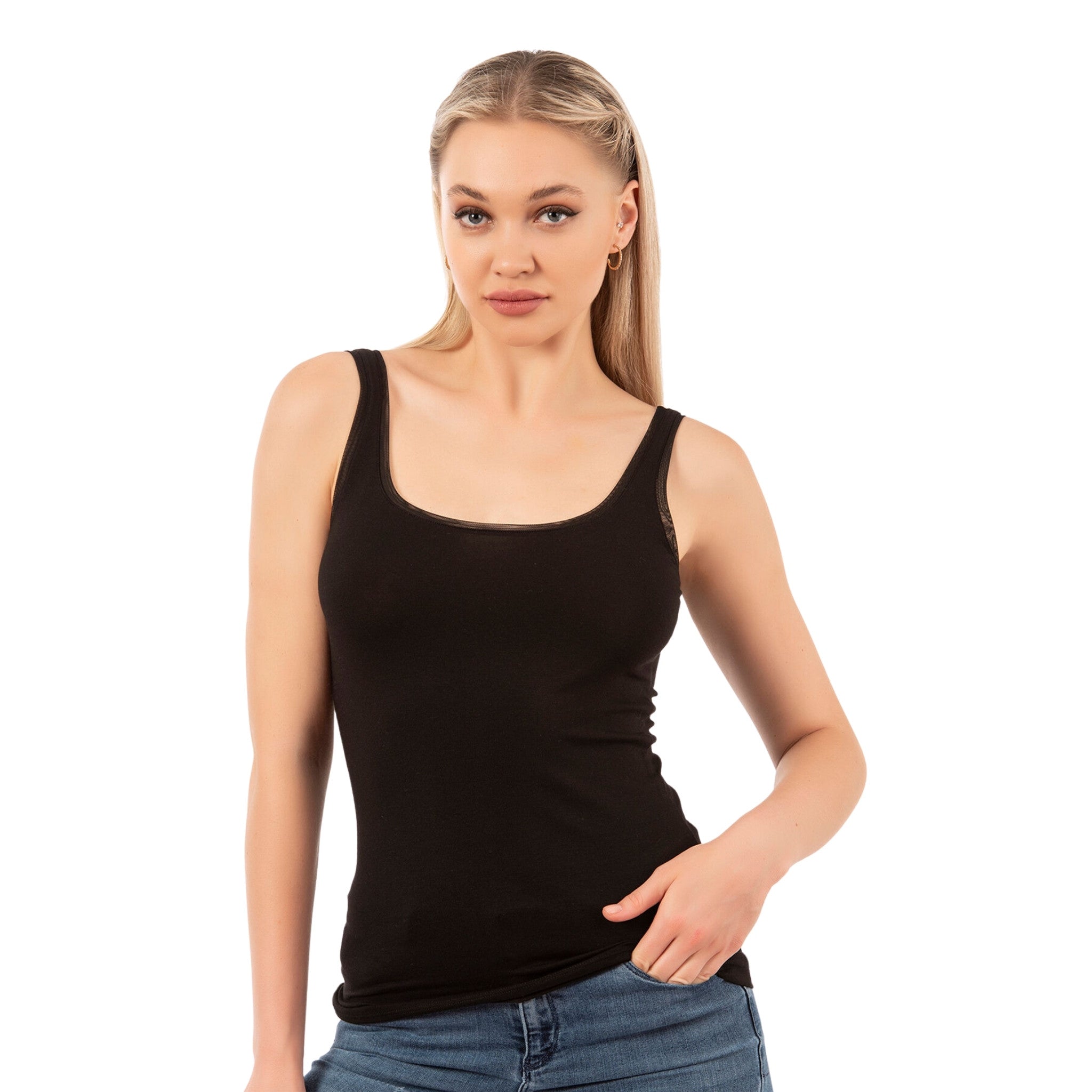 Women’s Modal Cotton Tank Top with Bias Trim for Ultimate Comfort - Shopthatapp.ca