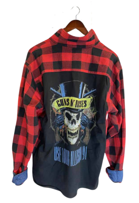 Guns n Roses '91 Use Your Illusion Vintage Rock Flannel Shirt - Www.Shopthatapp.ca