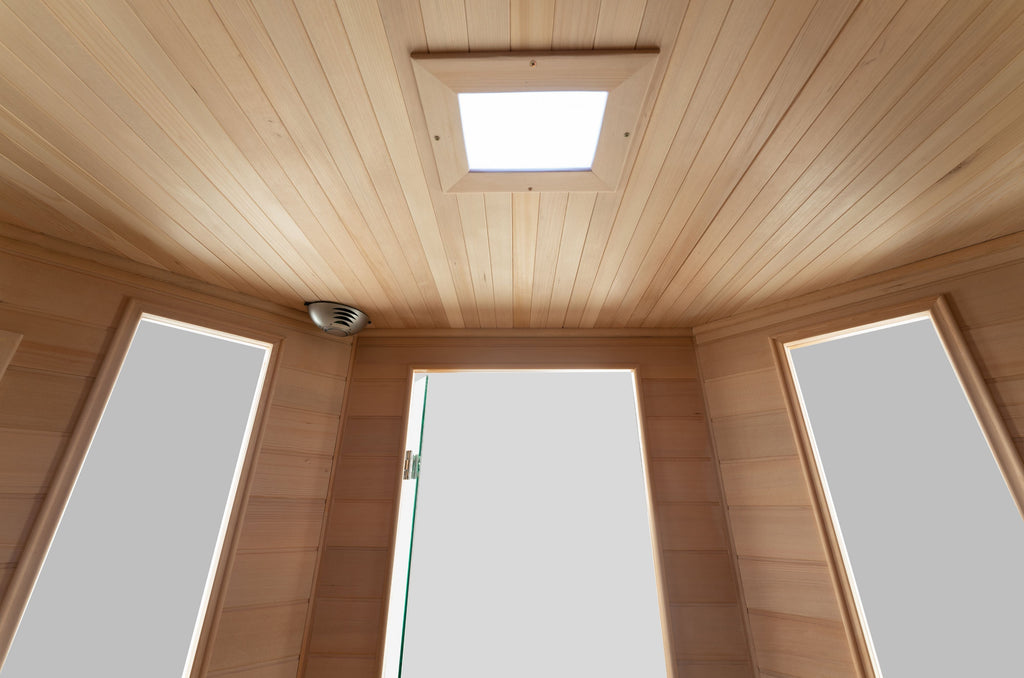 Blisspod | Vienna | Corner Spacious Far Infrared Sauna Canadian Hemlock Ultra Low EMF, 12 Heaters, 4-5 Persons - Www.Shopthatapp.ca