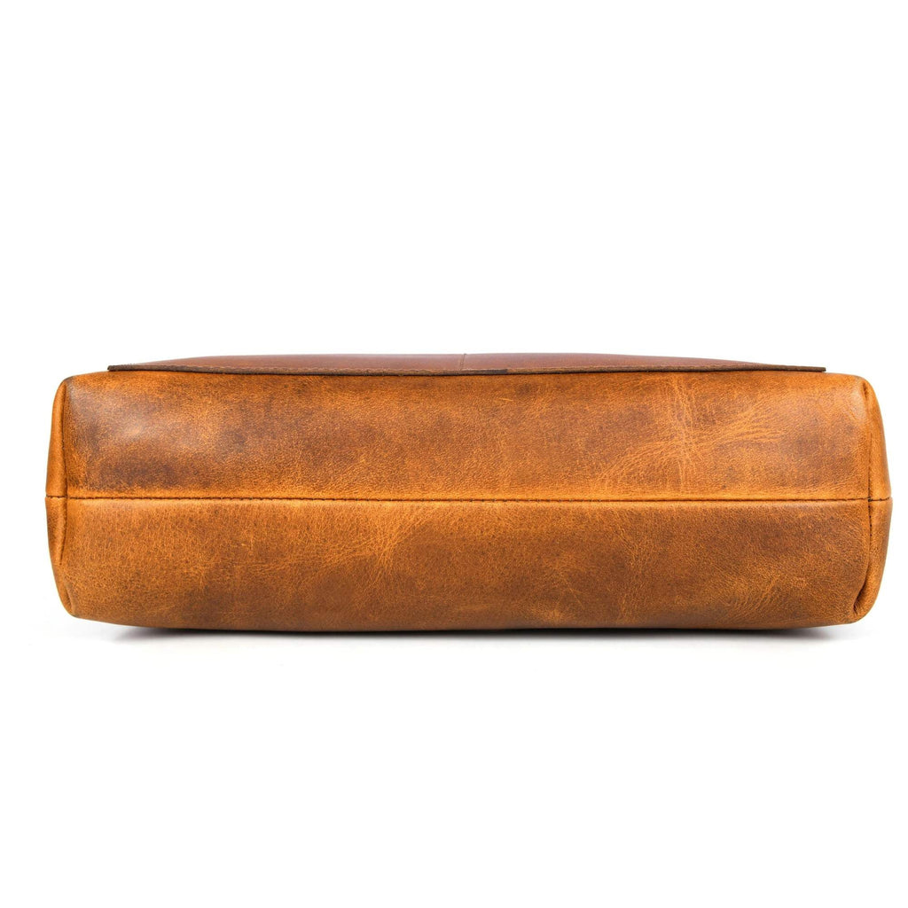 Classic Cognac Leather Tote Bag - Www.Shopthatapp.ca