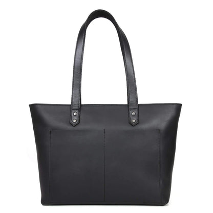 NAB Leather classic brown leather tote bag with sturdy handles, showcasing a sleek and versatile design for everyday use.