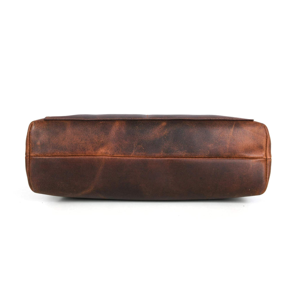 Classic Brown Leather Tote Bag - Www.Shopthatapp.ca