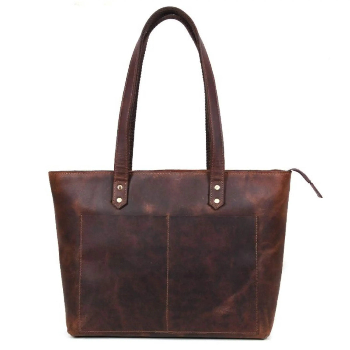 NAB Leather classic cognac leather tote bag with stylish handles and spacious interior for everyday use.