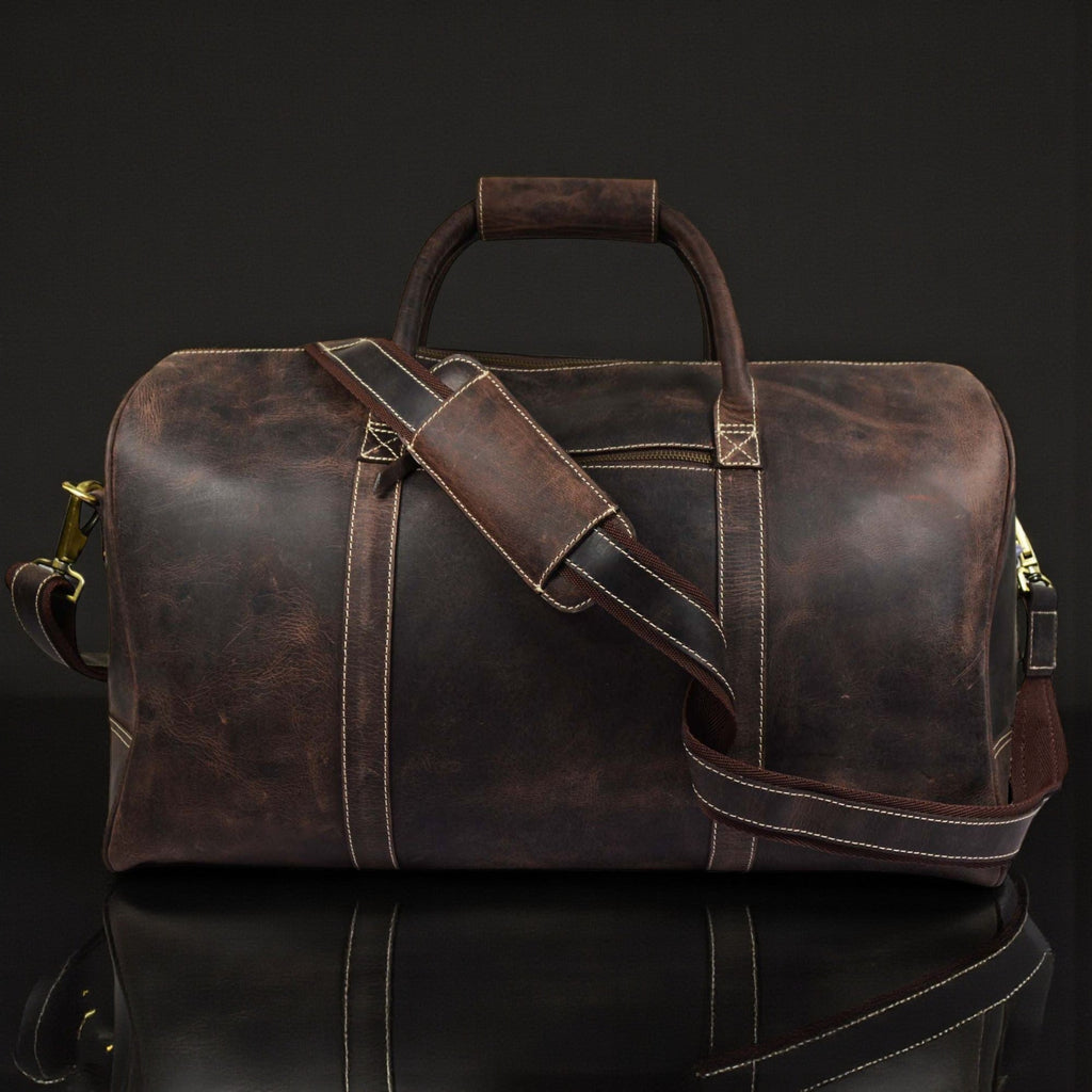 The Wayfarer Bag - Brown Classic Full-Grain Leather Duffle Bag - Www.Shopthatapp.ca