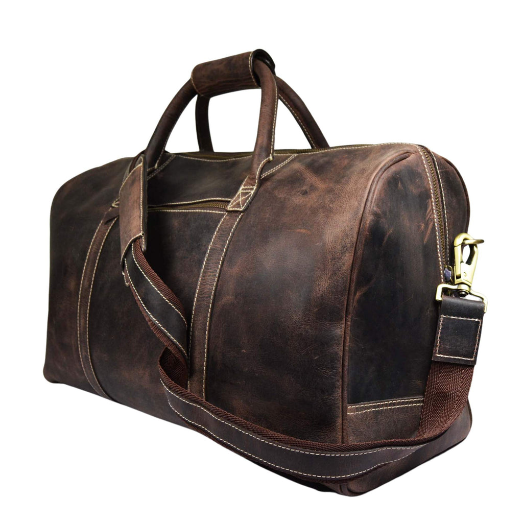 The Wayfarer Bag - Brown Classic Full-Grain Leather Duffle Bag - Www.Shopthatapp.ca