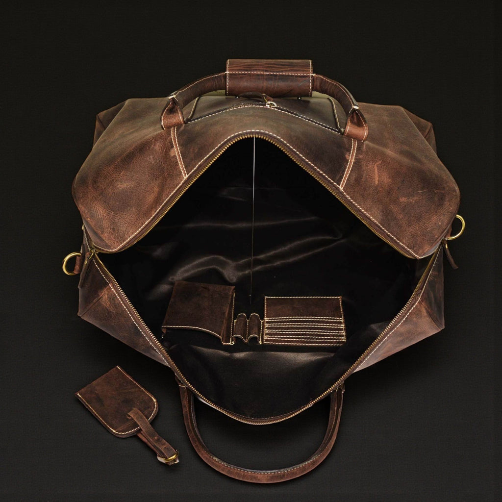 The Wayfarer Bag - Brown Classic Full-Grain Leather Duffle Bag - Www.Shopthatapp.ca