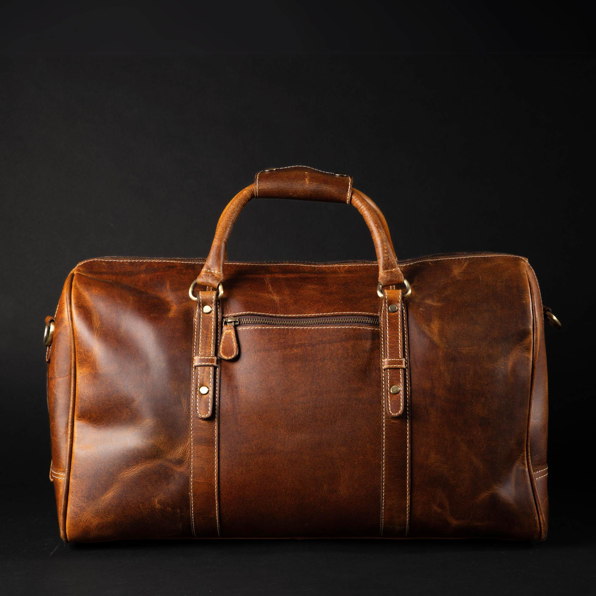The Wayfarer Bag - Cognac Classic Full-Grain Leather Duffle Bag - Www.Shopthatapp.ca