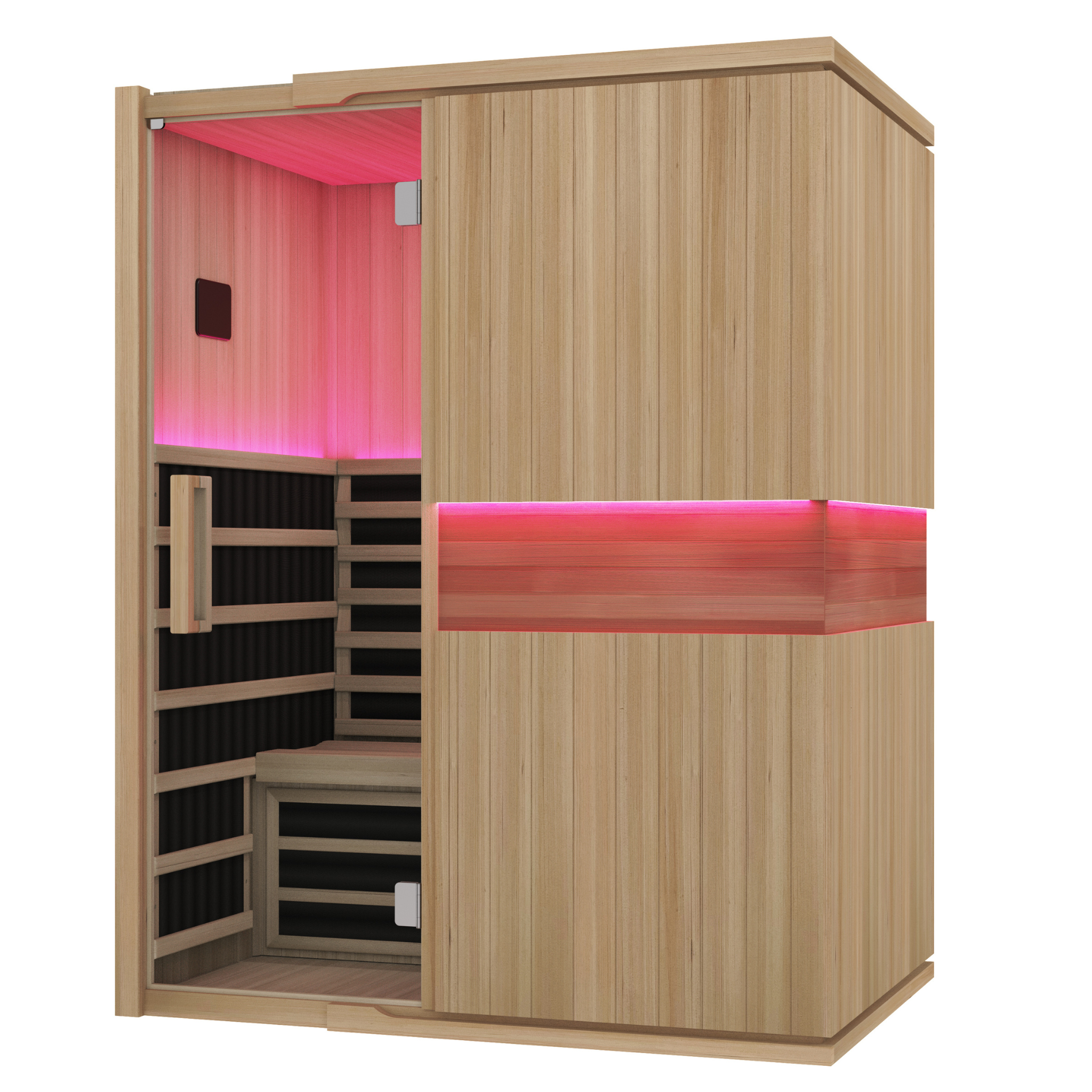 Blisspod | Milano | Full Spectrum Sauna Canadian Hemlock Ultra Low EMF, 7 Far Infrared & Red Glass Heater & Chromotherapy – 3 Person - Www.Shopthatapp.ca