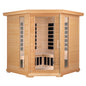 Zoppinh Blisspod Vienna corner sauna with Canadian Hemlock, 12 infrared heaters, spacious for 4-5 persons, low EMF, modern design