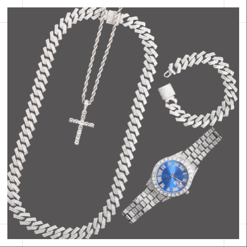 Elevate Your Style with Our Cuban Link Chain Jewelry Set