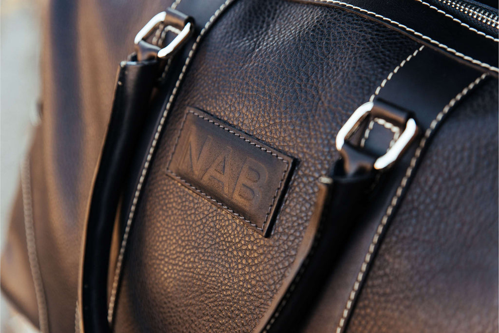 The Shield Duffle- Black Full-Grain Leather Duffle Bag Made in Canada - Www.Shopthatapp.ca