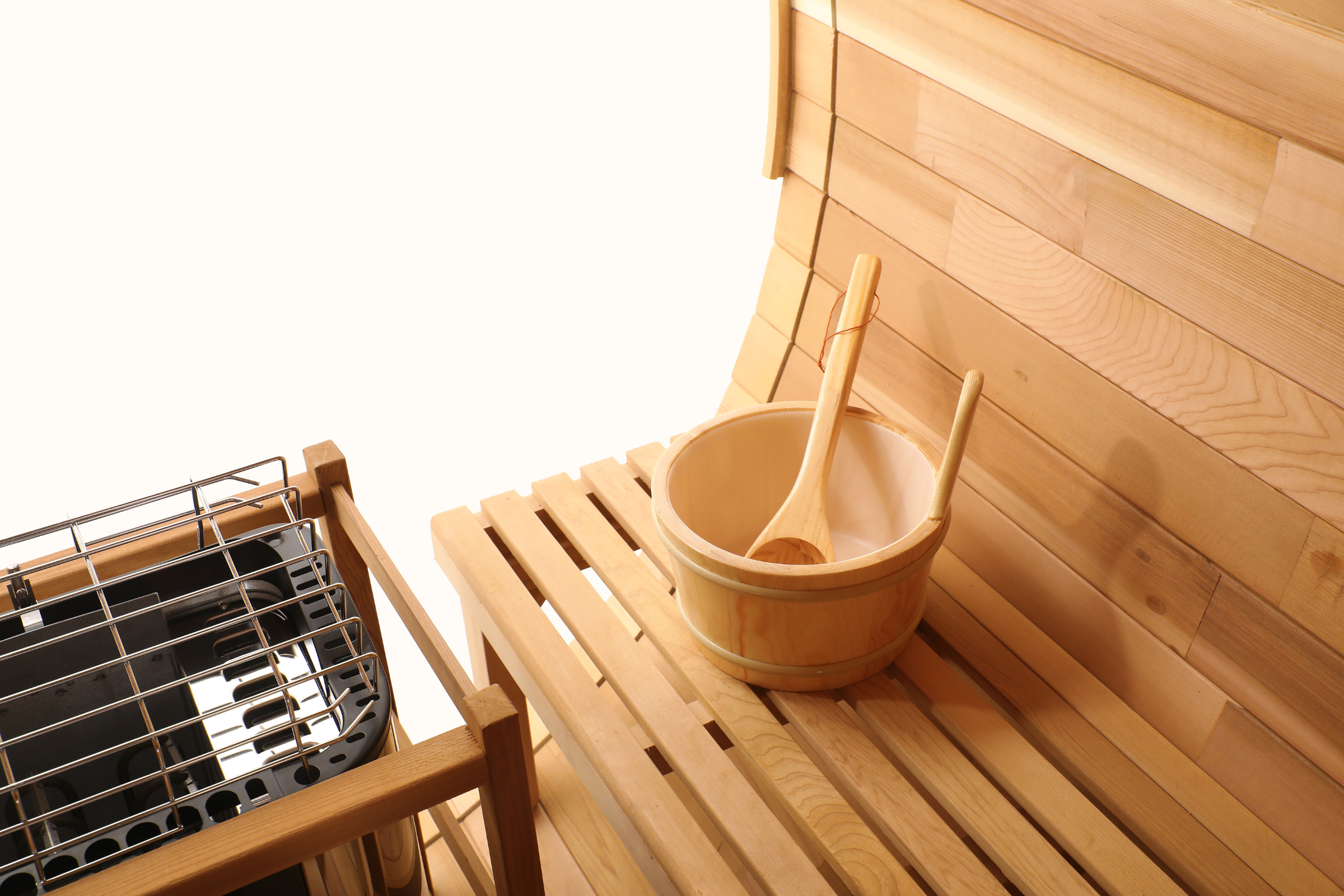 Blisspod | Prague | Canadian Red Cedar Outdoor Steam Barell Sauna | Full Glass Back | 70.87"H x 70.87"W x 70.87"D | 4-6 person - Www.Shopthatapp.ca