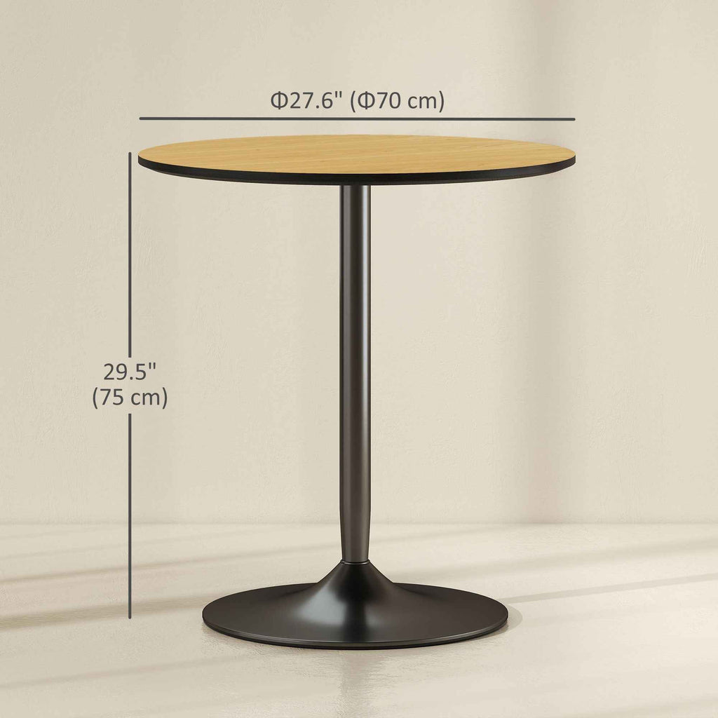 Avis 27.6" Modern Wooden Dining Table with Steel Base-Natural