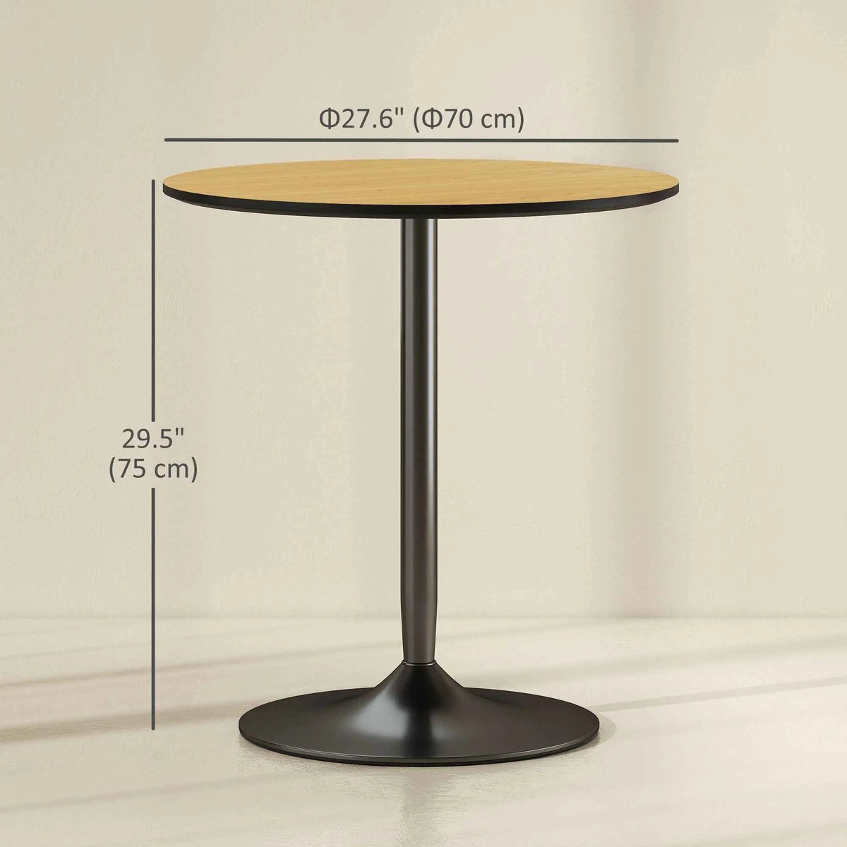 Avis 27.6-inch modern wooden dining table with steel base by SLOTH Nation, natural finish, sleek kitchen and dining furniture