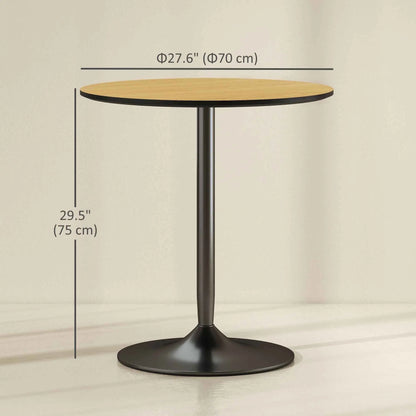 Avis 27.6-inch modern wooden dining table with steel base by SLOTH Nation, natural finish, sleek kitchen and dining furniture