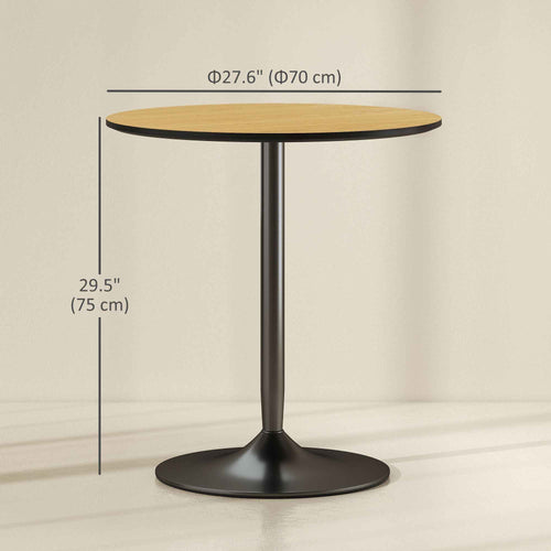 Avis 27.6" Modern Wooden Dining Table with Steel Base-Natural