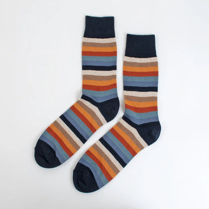 Velvet and White bold striped socks with trendy design, casual footwear accessory, perfect for stylish everyday looks.